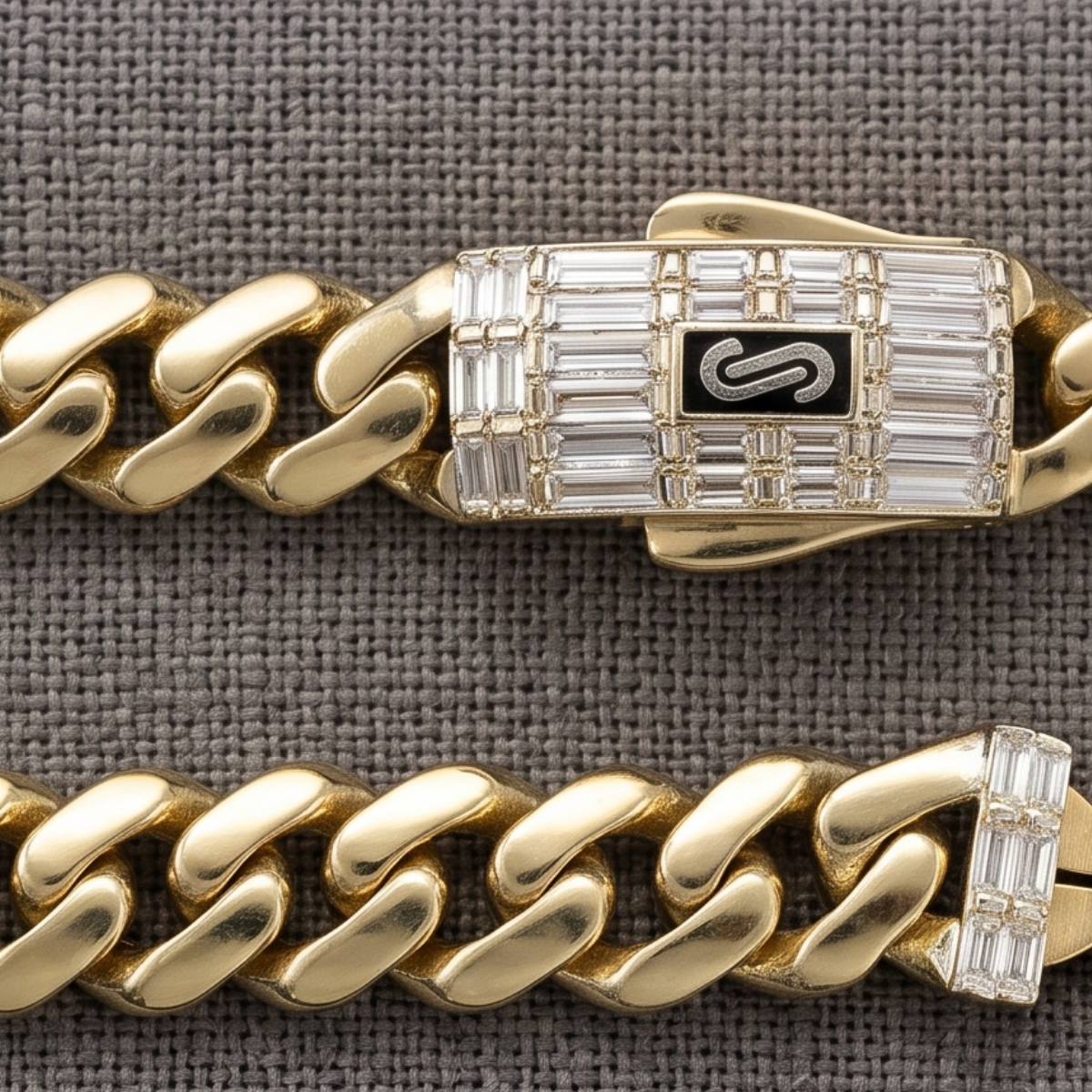 Pulera Monaco Chain Classic Baguette de Oro 10K | 6.5mm - Imagen 2