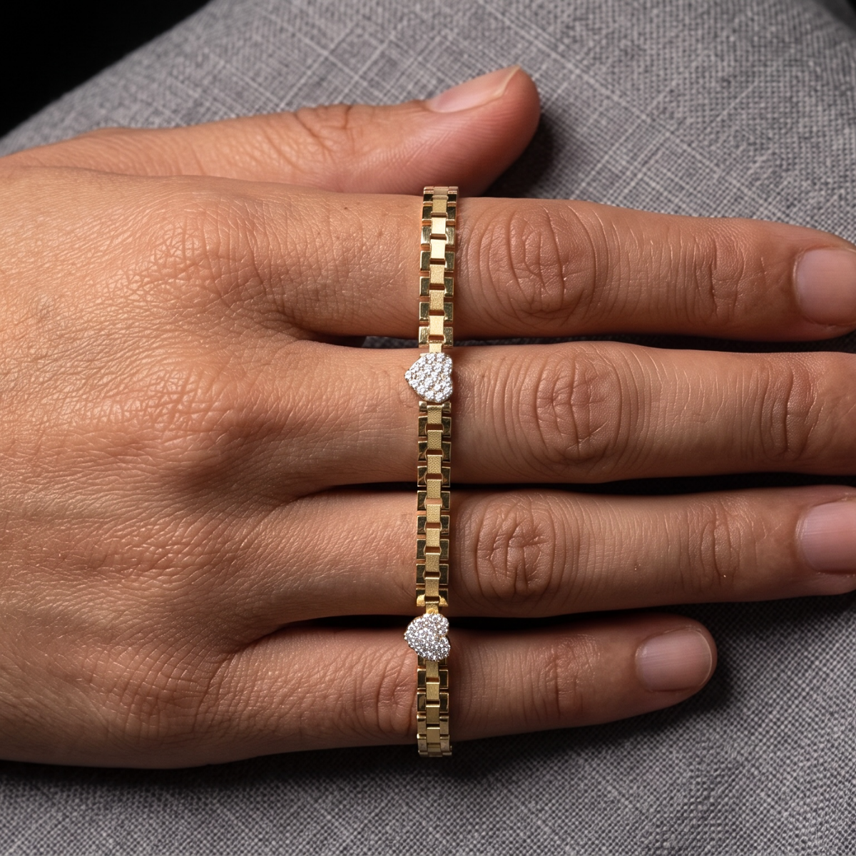 Pulsera Baby RLX con Corazón de Oro 10K - Imagen 5
