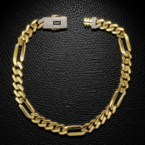 Pulera Monaco Chain Figaro de Oro 10K | 6.5mm