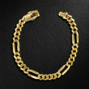 Pulera Monaco Chain Figaro Liso de Oro 10K | 6.5mm