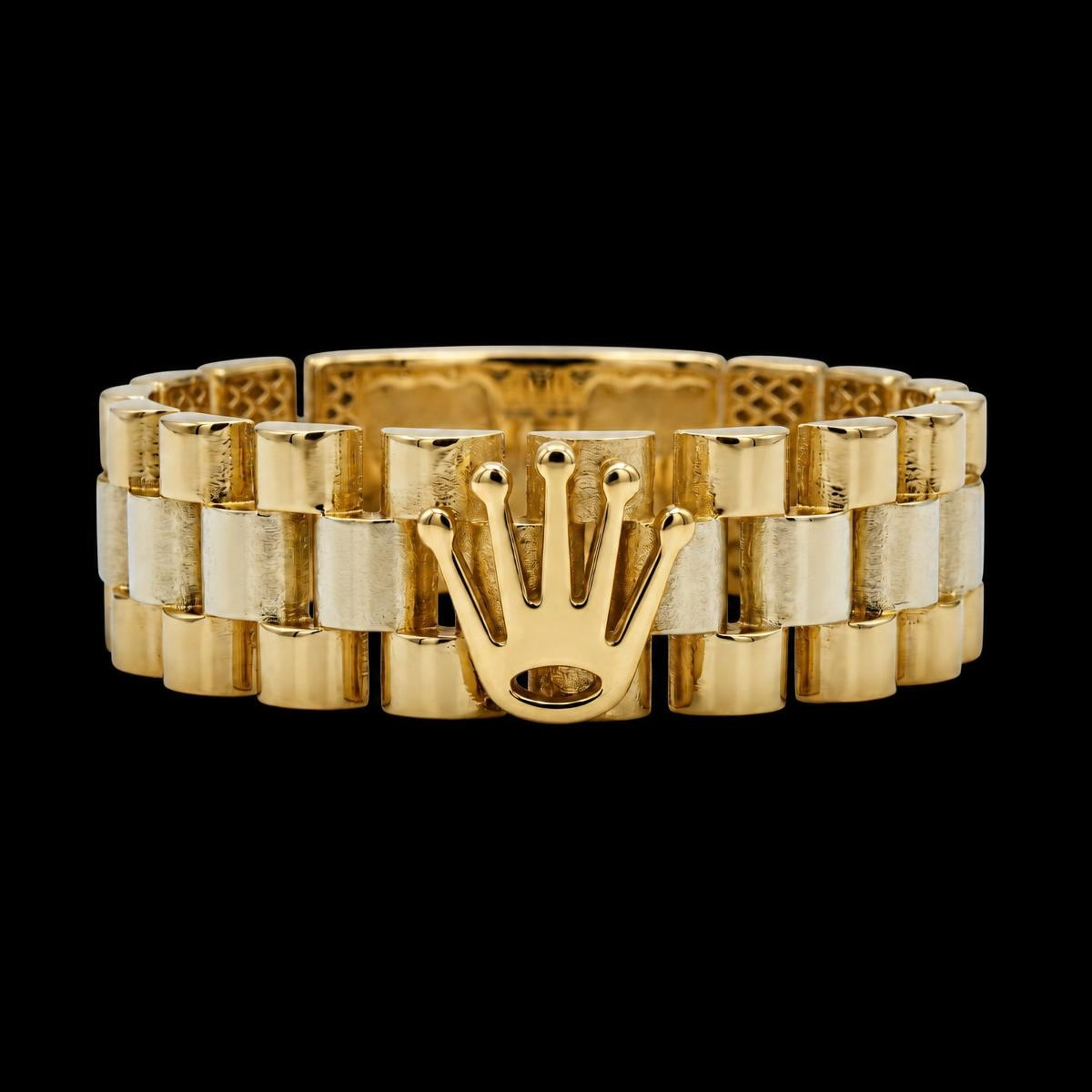 Anillo RLX Presidente Rígido con Corona en Oro de 10K