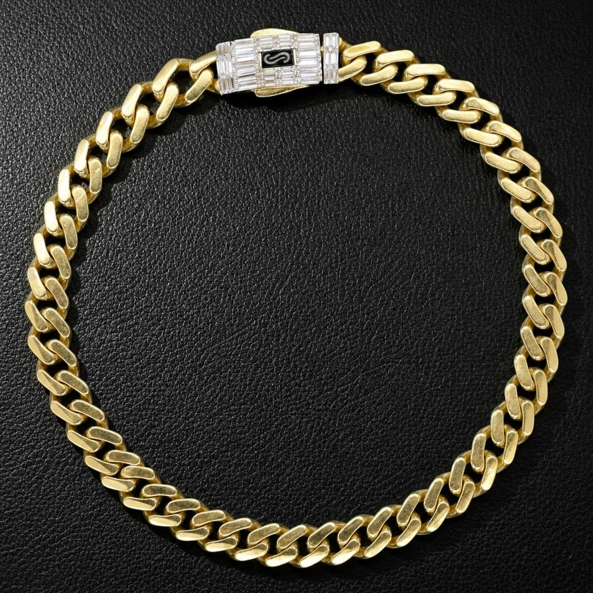 Pulera Monaco Chain Classic Baguette de Oro 10K | 6.5mm