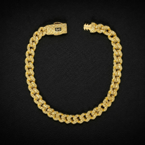 Pulera Monaco Chain Classic Diamantada de Oro 10K | 6.5mm