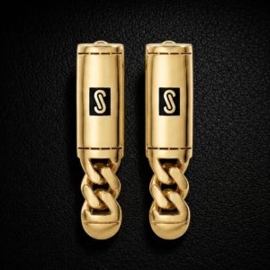 Aretes Monaco Chain Classic Lisos en Oro de 10K