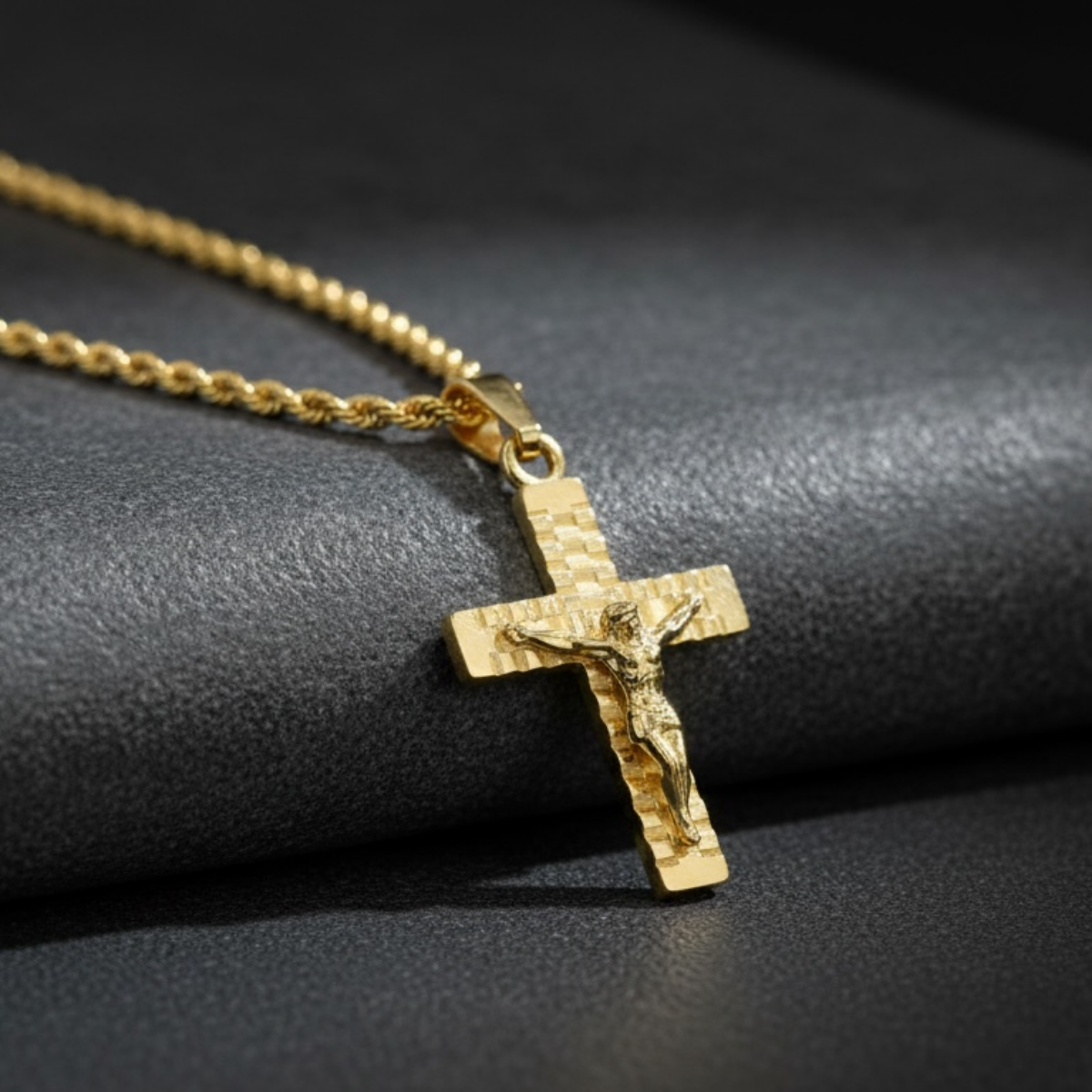 Cruz Rígida RLX con Cristo de Oro 10K - Imagen 3