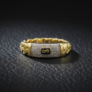 Anillo Monaco Chain Classic Delgado en Oro de 10K